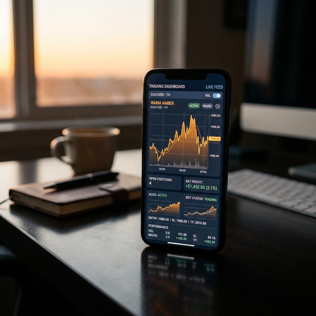 Interface mobile de la plateforme de trading crypto IA Rentaclaire
